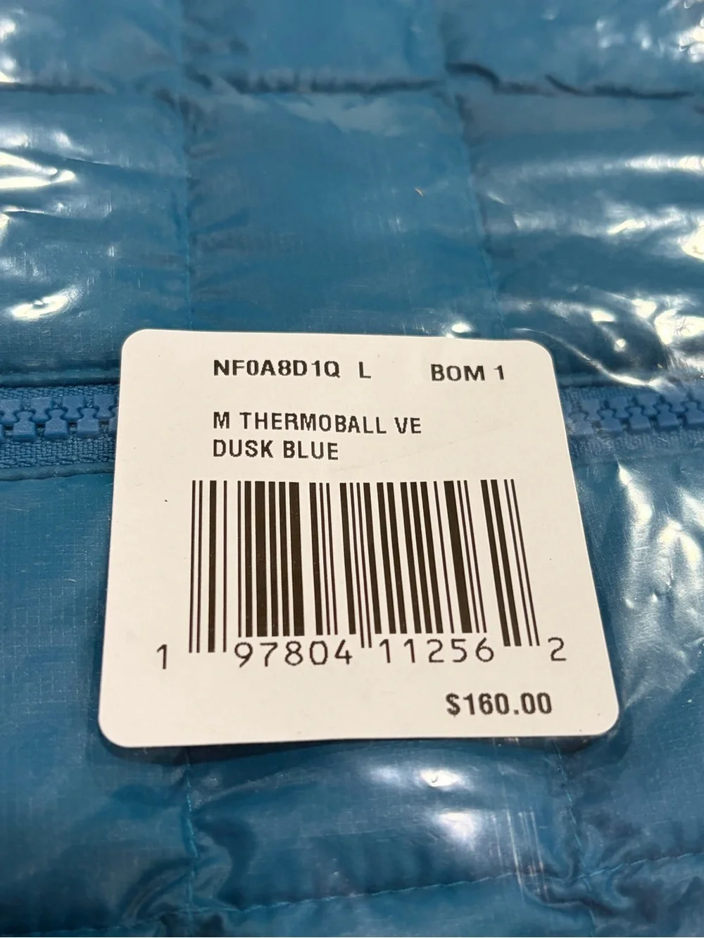 The North Face Men’s Large THERMOBALL Vest Dusk Blue NWT Insulated Puffy Puffer